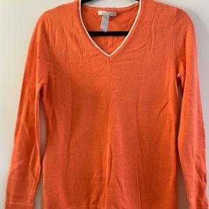 BANANA REPUBLIC V BECK SWEATER ORANGE